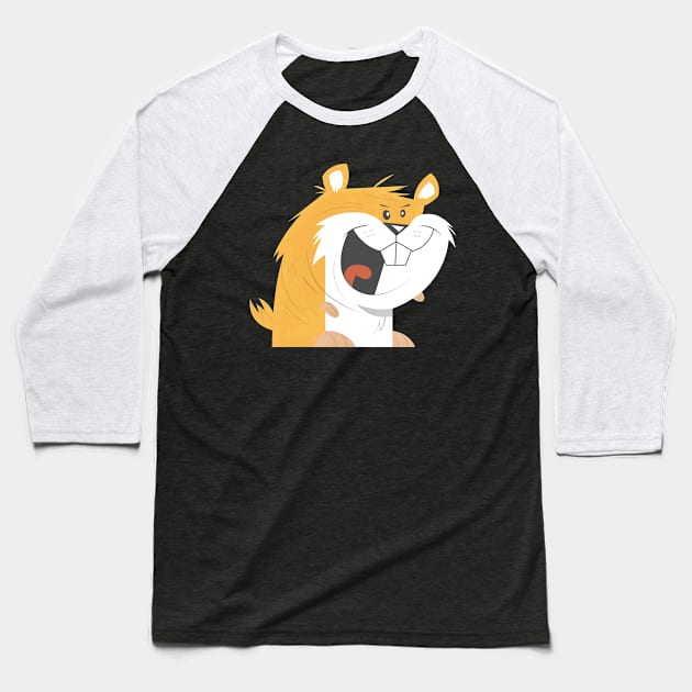 Funny Hamster Cartoon Baseball T-Shirt by BamBam